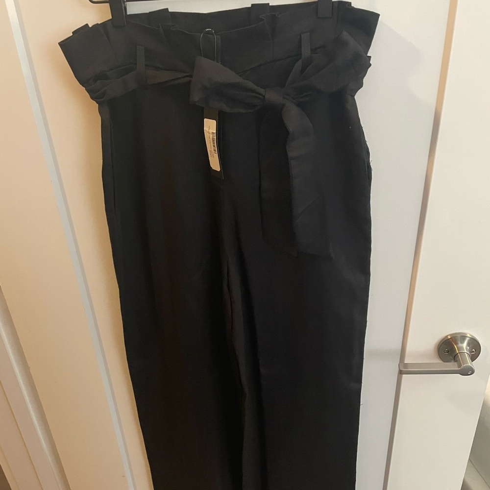 Lucy Paris Grace Paper Bag Pant in Black